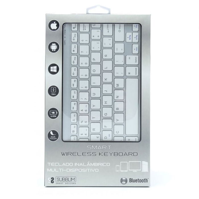 Clavier Bluetooth Subblim SUB-KBT-SM0001 Argenté Espagnol Qwerty