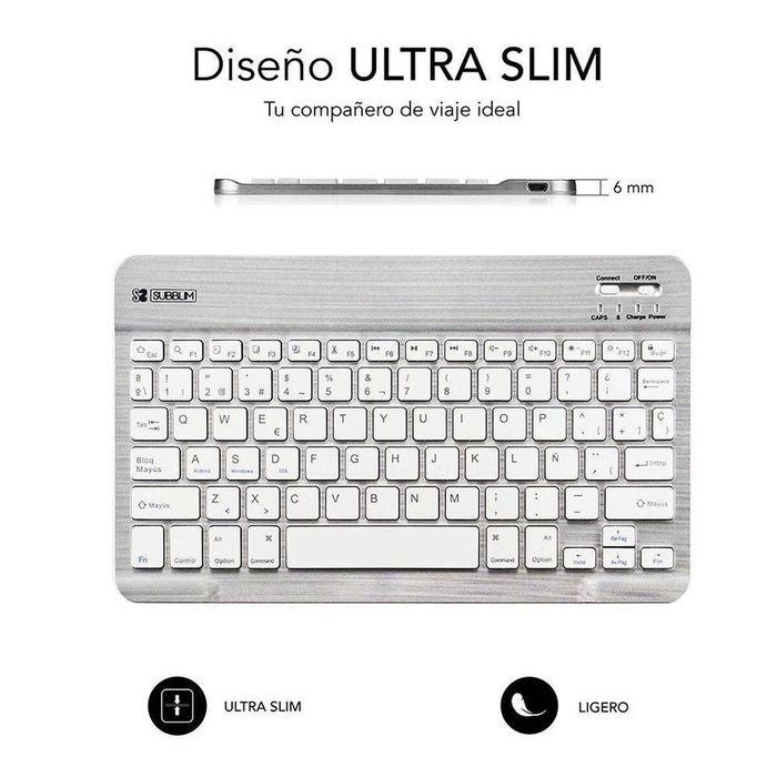Clavier Bluetooth Subblim SUB-KBT-SM0001 Argenté Espagnol Qwerty