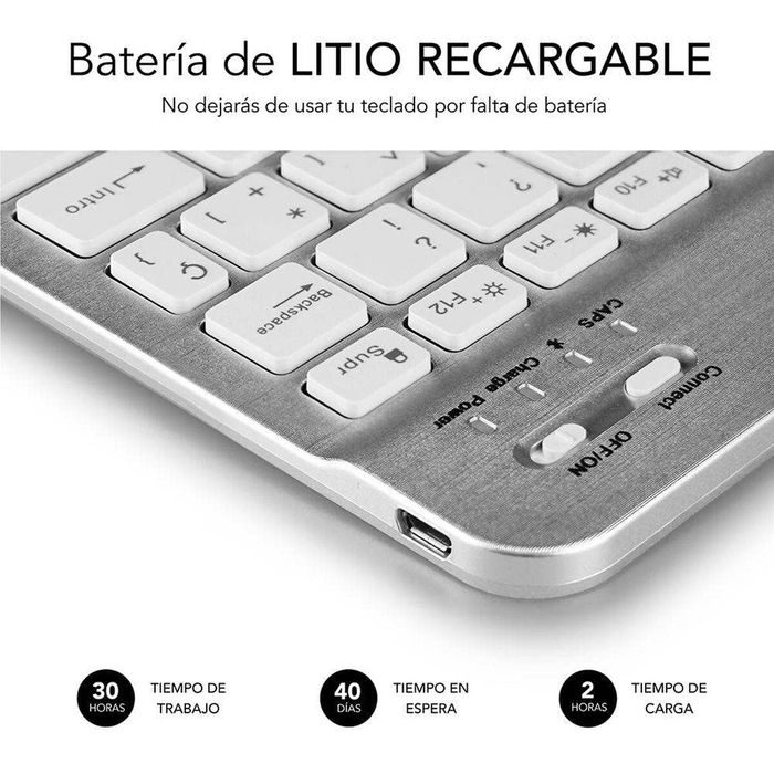 Clavier Bluetooth Subblim SUB-KBT-SM0001 Argenté Espagnol Qwerty