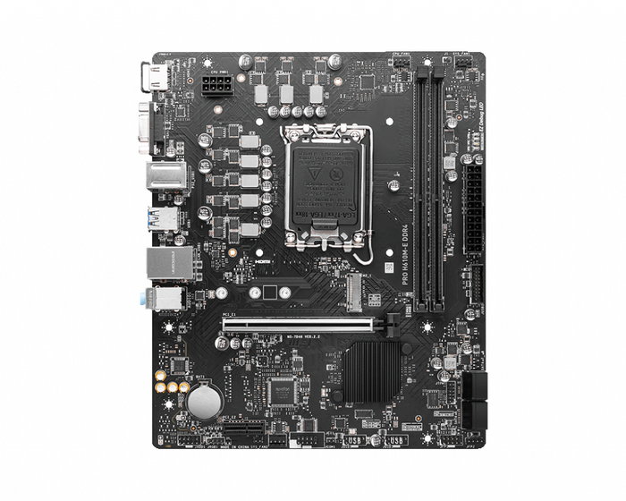 MSI PRO H610M-E DDR4 Carte mère micro ATX LGA1700 H610 (7D48-001R) - USB 3.2 Gen 1, Gigabit LAN, HD Audio
