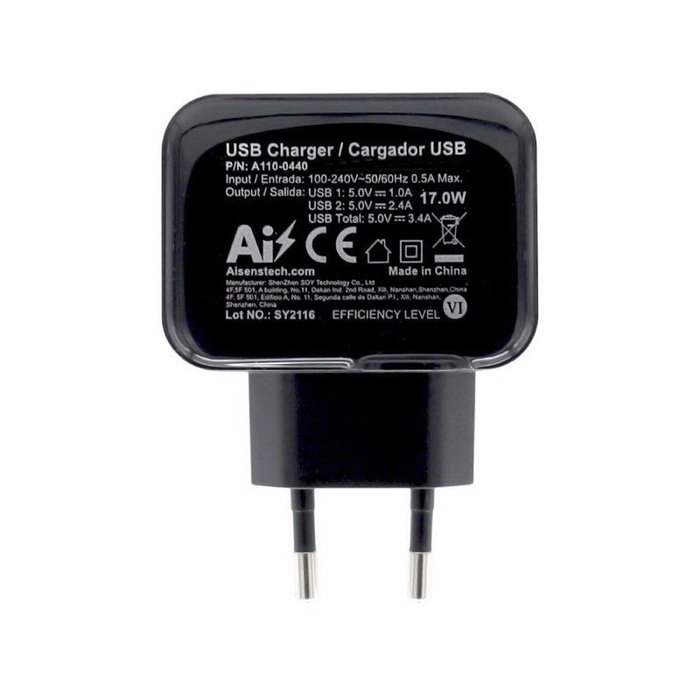Chargeur mural Aisens A110-0440 Noir 17 W