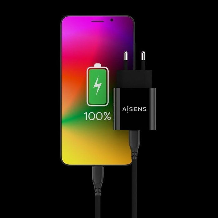 Chargeur mural Aisens A110-0538 Noir 50 W Chargeur mural Aisens A110-0538 Noir 50 W