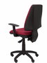 Chaise Elche Asynchrone Tissu Bordeaux Structure polyamide noire Accoudoir 1D Sans appui-tête Roulettes en nylon 50 mm