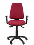 Chaise Elche Asynchrone Tissu Bordeaux Structure polyamide noire Accoudoir 1D Sans appui-tête Roulettes en nylon 50 mm