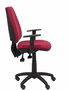 Chaise Elche Asynchrone Tissu Bordeaux Structure polyamide noire Accoudoir 1D Sans appui-tête Roulettes en nylon 50 mm
