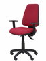 Chaise Elche Asynchrone Tissu Bordeaux Structure polyamide noire Accoudoir 1D Sans appui-tête Roulettes en nylon 50 mm