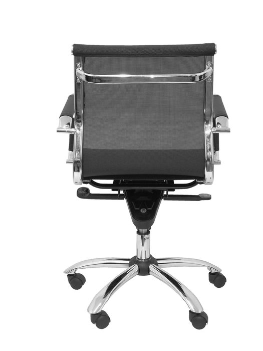 Chaise Barrax confidente Mécanisme d'inclinaison avancé Maille Noir Structure chromée Accoudoirs fixes Sans appui-tête Roulettes pour moquette Chaise Barrax confidente Mécanisme d'inclinaison avancé Maille Noir Structure chromée Accoudoirs fixes Sans appui-tête Roulettes pour moquette