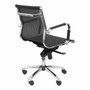 FORÖL Chaise de Bureau Barrax Confidente Maille Noire Structure Chromée