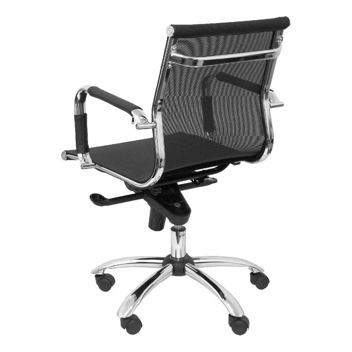 FORÖL Chaise de Bureau Barrax Confidente Maille Noire Structure Chromée