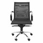 FORÖL Chaise de Bureau Barrax Confidente Maille Noire Structure Chromée
