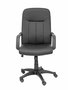 Fauteuil Villa Mécanisme d'inclinaison Cuir écologique Noir Structure polyamide noire Accoudoirs fixes Sans appui-tête Roulettes en nylon 50 mm