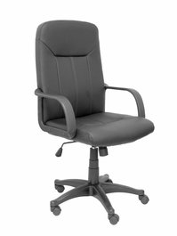 Fauteuil Villa Mécanisme d'inclinaison Cuir écologique Noir Structure polyamide noire Accoudoirs fixes Sans appui-tête Roulettes en nylon 50 mm