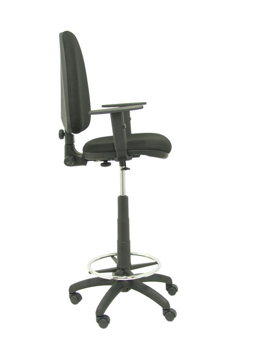 Tabouret Aýna taburete Contact permament de base Tissu Noir Structure polyamide noire Accoudoir 1D Sans appui-tête Roulettes en nylon 50 mm