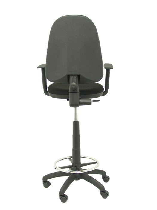 Tabouret Aýna taburete Contact permament de base Tissu Noir Structure polyamide noire Accoudoir 1D Sans appui-tête Roulettes en nylon 50 mm