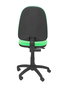 Chaise de bureau Aýna avec mécanisme Contact permanent de base, rembourrée de tissu couleur Pistache. Équipée d'une base en polyamide noir, sans accoudoirs et de roulettes en nylon de 50 mm