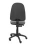 Chaise de bureau Aýna avec mécanisme Contact permanent de base, rembourrée de tissu gris. Équipée d'une base en polyamide noir, sans accoudoirs et de roulettes en nylon de 50 mm.