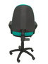 Chaise de bureau Aýna avec mécanisme Contact permanent de base, rembourrée de tissu couleur turquoise. Équipée d'une base en polyamide noir, d'accoudoirs fixes et de roulettes en nylon de 50 mm