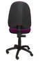 Chaise de bureau Aýna avec mécanisme Contact permanent de base, rembourrée de tissu violet. Équipée d'une base en polyamide noir, sans accoudoirs et de roulettes en nylon de 50 mm.