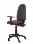 Chaise de bureau Aýna avec mécanisme Contact permanent de base, rembourrée de tissu violet. Équipée d'une base en polyamide noir, d'accoudoirs 1D et de roulettes en nylon de 50 mm