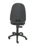 Chaise de bureau Aýna avec mécanisme Contact permanent de base, rembourrée en simili cuir noir. Équipée d'une base en polyamide noir, sans accoudoirs et de roulettes en nylon de 50 mm.
