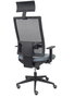 Piqueras y Crespo Chaise de bureau Horna avec mécanisme synchro, gris et noir