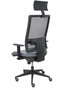 Piqueras y Crespo Chaise de bureau Horna avec mécanisme synchro, gris et noir