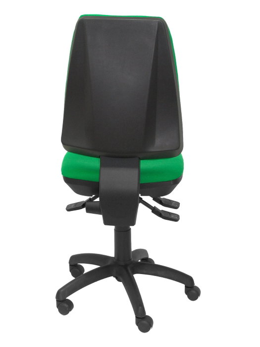 Chaise Elche Asynchrone Tissu Vert Structure polyamide noire Sans accoudoirs Sans appui-tête Roulettes en nylon 50 mm