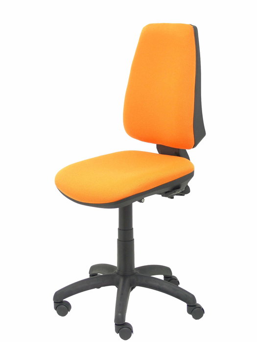 Chaise Elche Asynchrone Tissu Orange Structure polyamide noire Sans accoudoirs Sans appui-tête Roulettes en nylon 50 mm Chaise Elche Asynchrone Tissu Orange Structure polyamide noire Sans accoudoirs Sans appui-tête Roulettes en nylon 50 mm