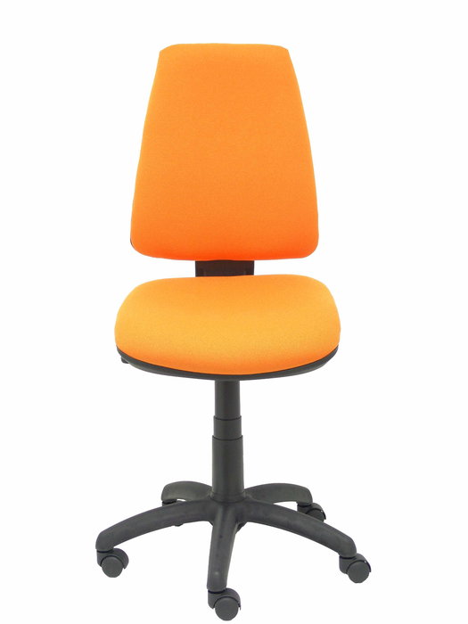 Chaise Elche Asynchrone Tissu Orange Structure polyamide noire Sans accoudoirs Sans appui-tête Roulettes en nylon 50 mm Chaise Elche Asynchrone Tissu Orange Structure polyamide noire Sans accoudoirs Sans appui-tête Roulettes en nylon 50 mm