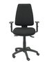 Chaise Elche Asynchrone Tissu Noir Structure polyamide noire Accoudoir 1D Sans appui-tête Roulettes en nylon 50 mm