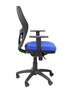 Chaise Jorquera Synchro 5 positions tissu Bleu Maille Noir Structure polyamide noire Accoudoir 1D Sans appui-tête Roulettes en nylon 50 mm