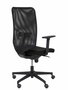 Chaise Ossa Synchro 5 positions tissu Noir Base en nylon noir Accoudoir 1D Sans appui-tête Roulettes pour moquette