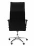 Sillón Albacete con mecanismo Sincro tapizada con Tela color Negro. Equipado con Base aluminio, Brazos 1D y Ruedas de parqué