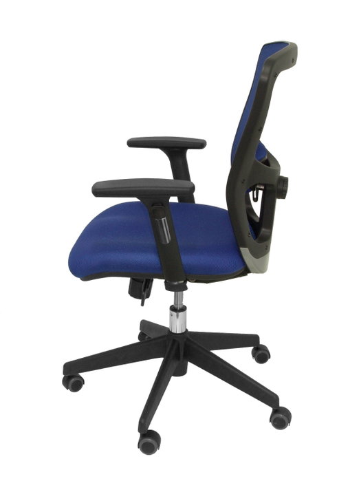 Chaise Pozuelo Synchro 4 positions tissu Bleu Base pyramidale noire Accoudoir 2D Sans appui-tête Roulettes pour moquette Chaise Pozuelo Synchro 4 positions tissu Bleu Base pyramidale noire Accoudoir 2D Sans appui-tête Roulettes pour moquette