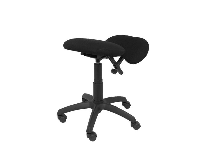 Chaise Lietor Pivotant Tissu Noir Structure polyamide noire Sans accoudoirs Sans appui-tête Roulettes en nylon 50 mm