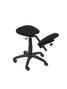Chaise Lietor Pivotant Tissu Noir Structure polyamide noire Sans accoudoirs Sans appui-tête Roulettes en nylon 50 mm