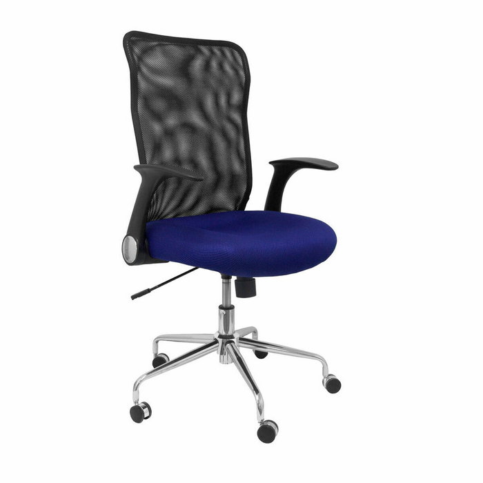 PIQUERAS Y CRESPO Chaise de Bureau Minaya Bleu et Noir avec Accoudoirs Relevables