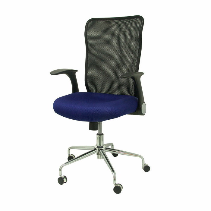 PIQUERAS Y CRESPO Chaise de Bureau Minaya Bleu et Noir avec Accoudoirs Relevables