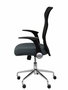 Chaise Minaya Mécanisme d'inclinaison tissu Gris foncé Maille Noir Structure chromée Accoudoirs relevables Sans appui-tête Roulettes en nylon 50 mm