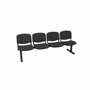 Nowy Styl Banc d'Attente avec Dossier, Tissu Noir, Sans Bras