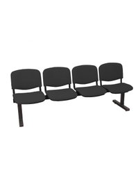 Nowy Styl Banc d'Attente avec Dossier, Tissu Noir, Sans Bras