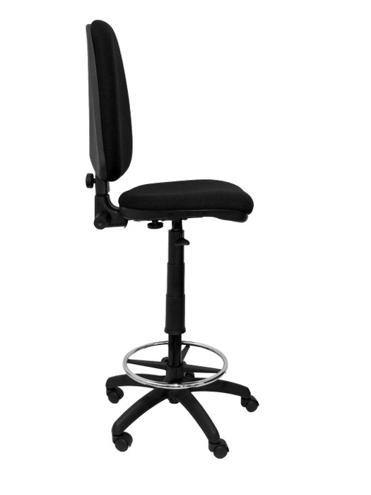 Tabouret Aýna taburete Contact permament de base Tissu Noir Structure polyamide noire Sans accoudoirs Sans appui-tête Roulettes en nylon 50 mm