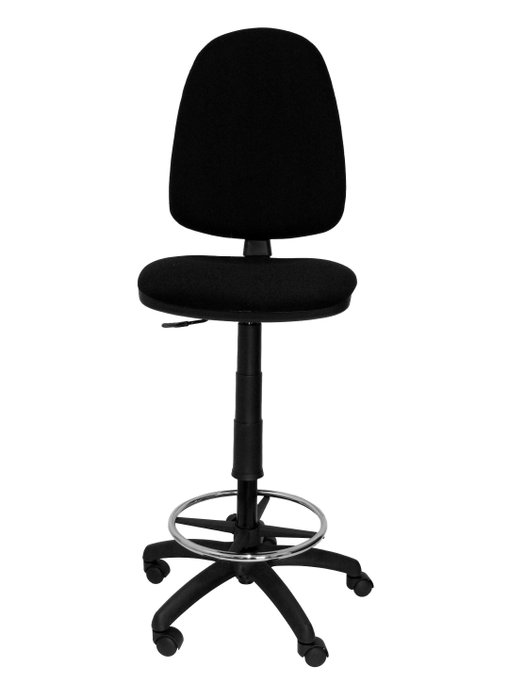 Tabouret Aýna taburete Contact permament de base Tissu Noir Structure polyamide noire Sans accoudoirs Sans appui-tête Roulettes en nylon 50 mm