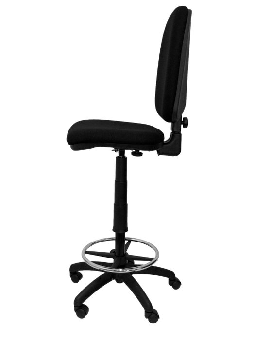 Tabouret Aýna taburete Contact permament de base Tissu Noir Structure polyamide noire Sans accoudoirs Sans appui-tête Roulettes en nylon 50 mm