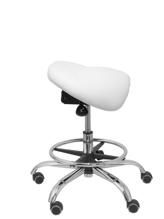Tabouret Zarza Mécanisme d'inclinaison Cuir écologique Non applicable Maille Blanc Structure chromée Sans accoudoirs Sans appui-tête Roulettes pour moquette Tabouret Zarza Mécanisme d'inclinaison Cuir écologique Non applicable Maille Blanc Structure chromée Sans accoudoirs Sans appui-tête Roulettes pour moquette