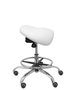 Tabouret Zarza Mécanisme d'inclinaison Cuir écologique Non applicable Maille Blanc Structure chromée Sans accoudoirs Sans appui-tête Roulettes pour moquette