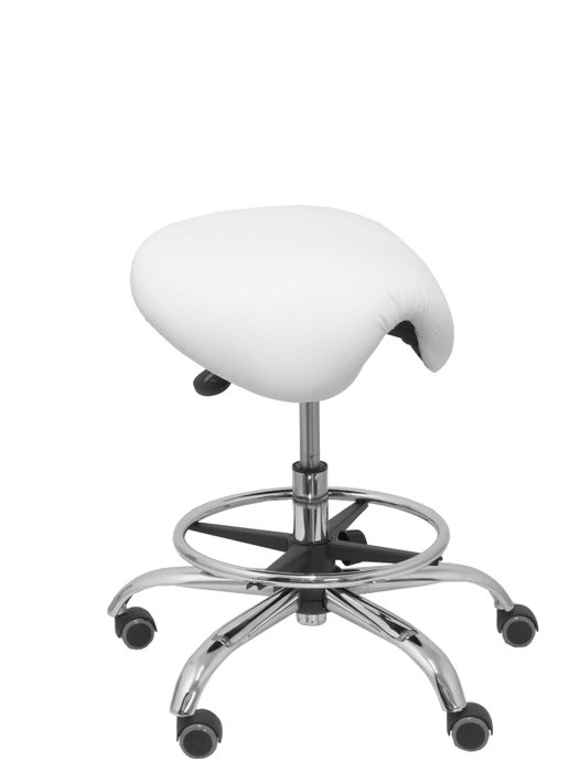 Tabouret Zarza Mécanisme d'inclinaison Cuir écologique Non applicable Maille Blanc Structure chromée Sans accoudoirs Sans appui-tête Roulettes pour moquette Tabouret Zarza Mécanisme d'inclinaison Cuir écologique Non applicable Maille Blanc Structure chromée Sans accoudoirs Sans appui-tête Roulettes pour moquette