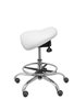 Tabouret Zarza Mécanisme d'inclinaison Cuir écologique Non applicable Maille Blanc Structure chromée Sans accoudoirs Sans appui-tête Roulettes pour moquette