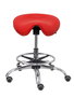 Tabouret Zarza Mécanisme d'inclinaison Cuir écologique Non applicable Maille Rouge Structure chromée Sans accoudoirs Sans appui-tête Roulettes pour moquette
