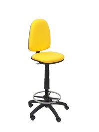 Tabouret Aýna taburete Contact permament de base Tissu Jaune Structure polyamide noire Sans accoudoirs Sans appui-tête Roulettes en nylon 50 mm